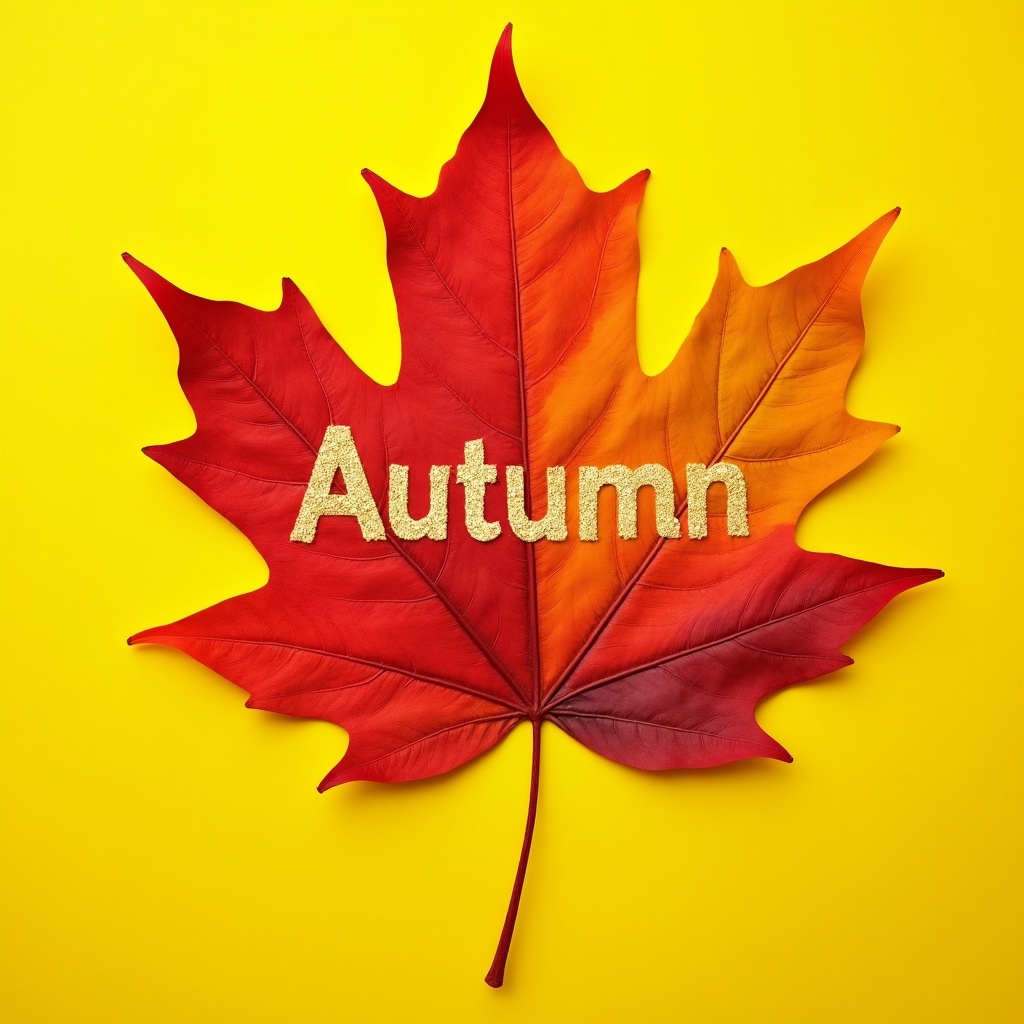 Autumn leaf on yellow background Autumn leaf on yellow background