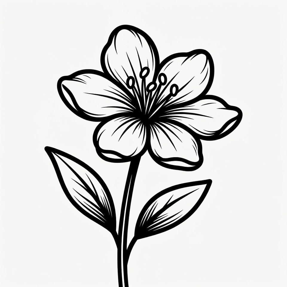 Flower drawing with simple details Flower drawing with simple details