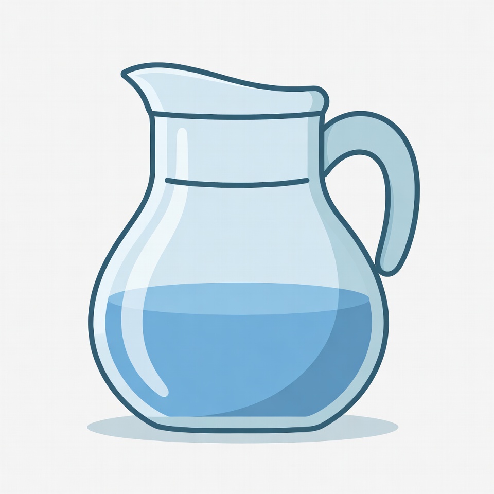 Pitcher filled with blue water Pitcher filled with blue water
