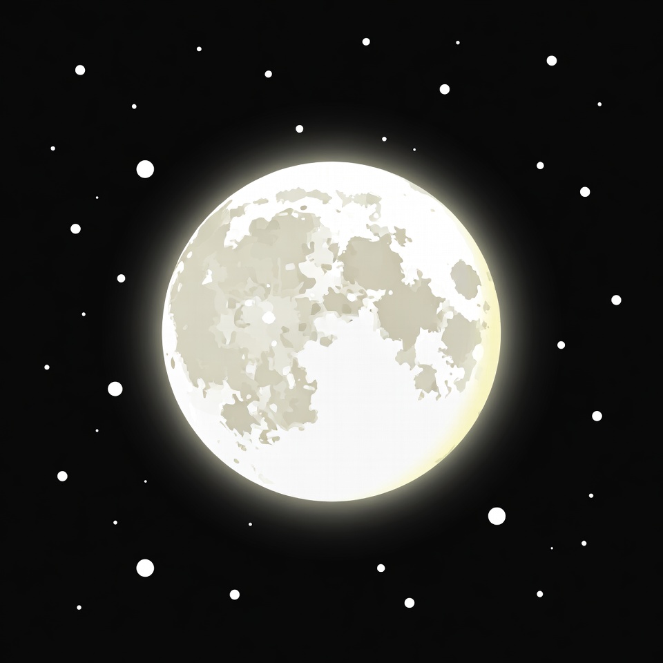 Bright full moon in night sky Bright full moon in night sky