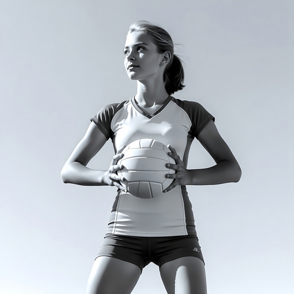 Girl holding volleyball outdoors Girl holding volleyball outdoors