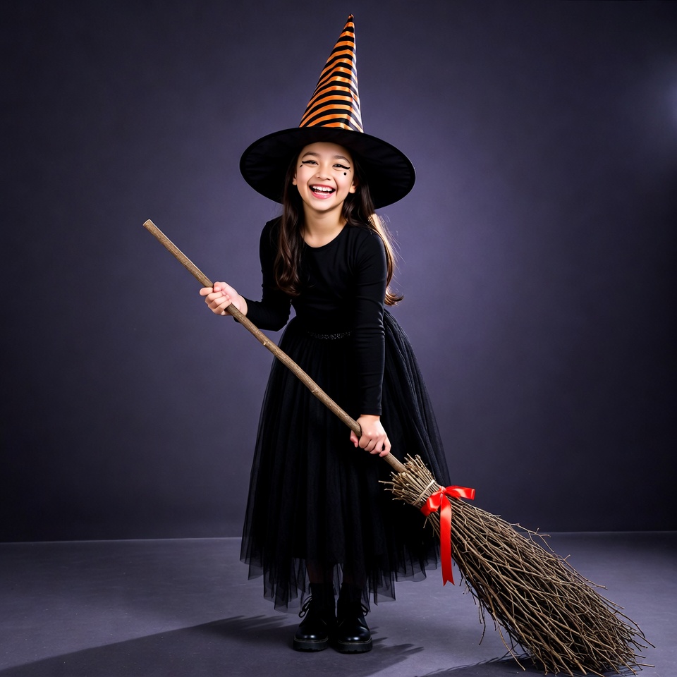 Child in costume celebrates halloween night Child in costume celebrates halloween night