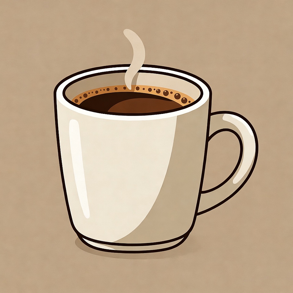 Warm cup of coffee on a table Warm cup of coffee on a table