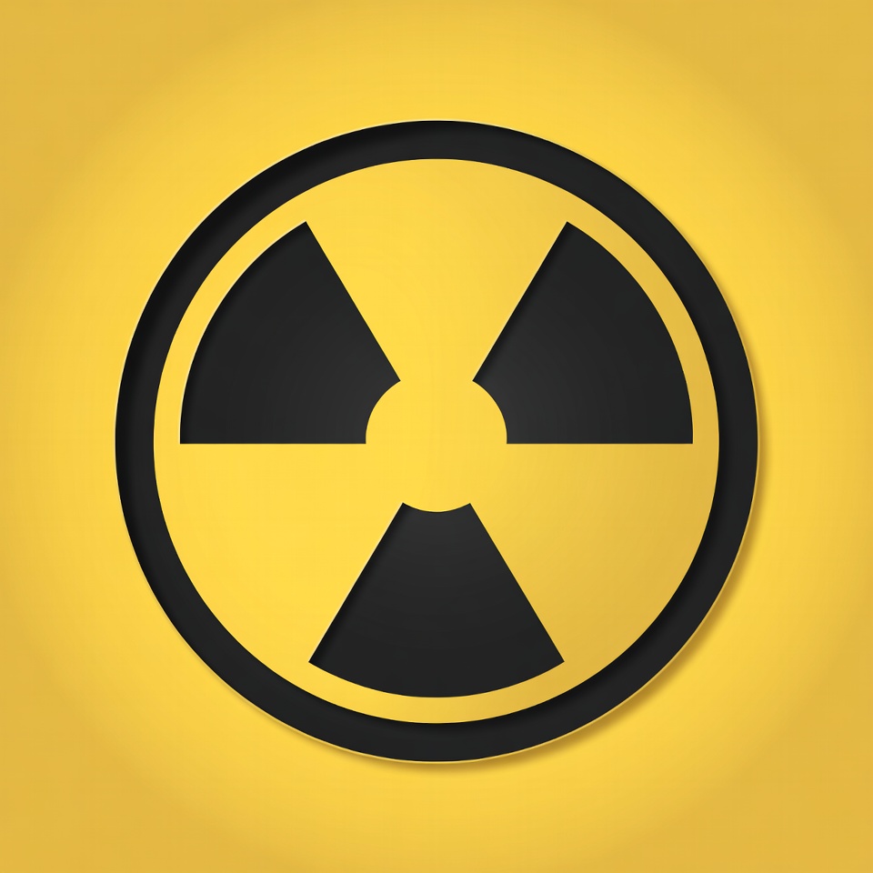 Nuclear symbol on yellow background Nuclear symbol on yellow background