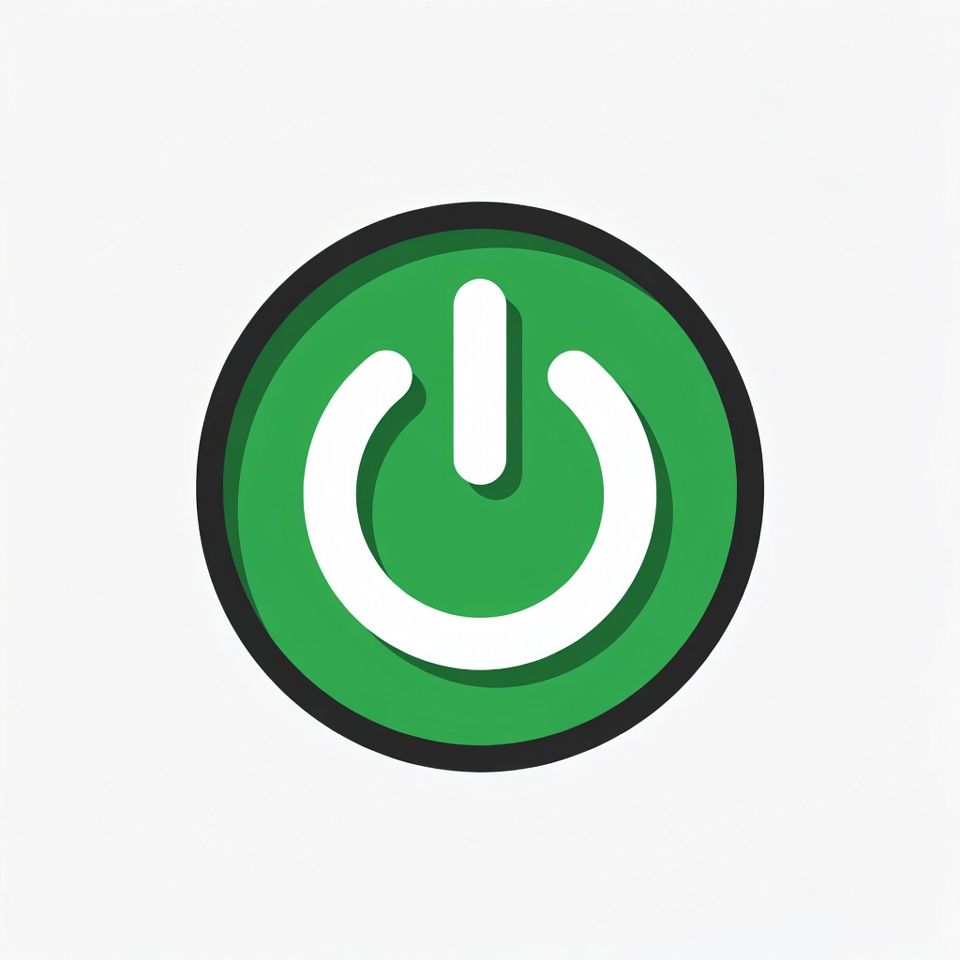 Green power button symbol design Green power button symbol design