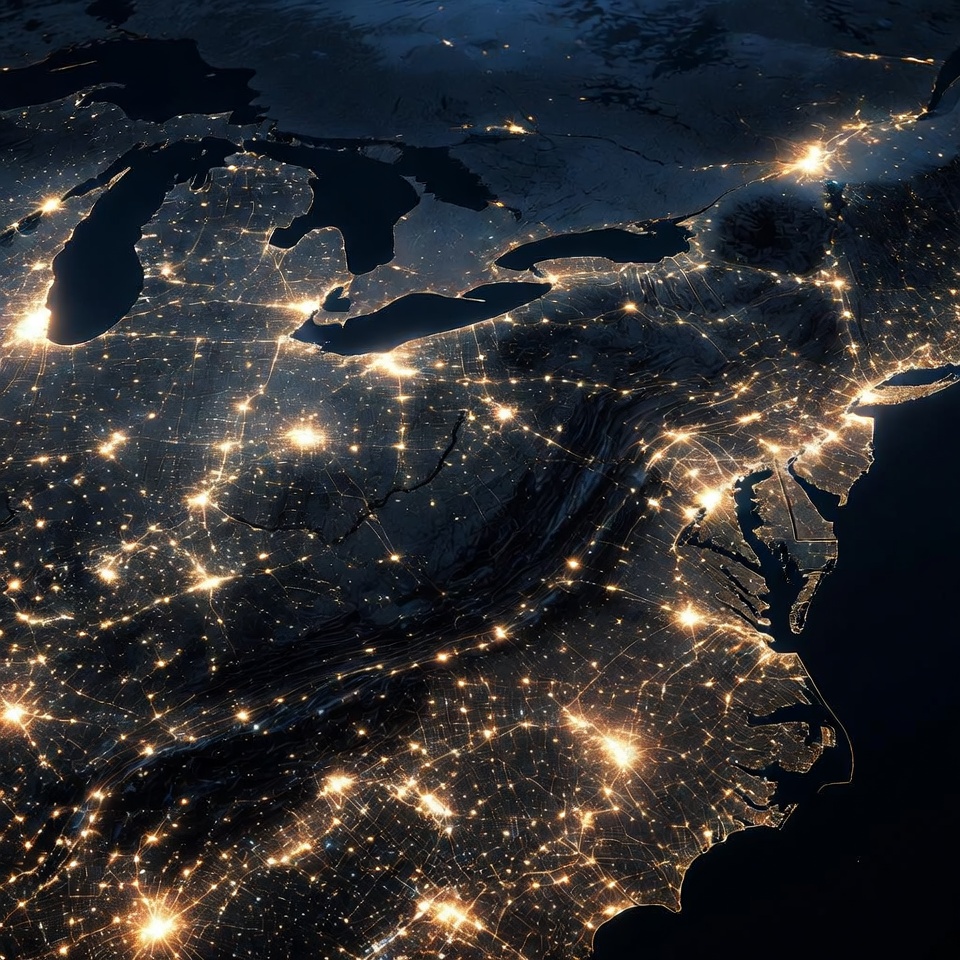 Cities glowing at night Cities glowing at night