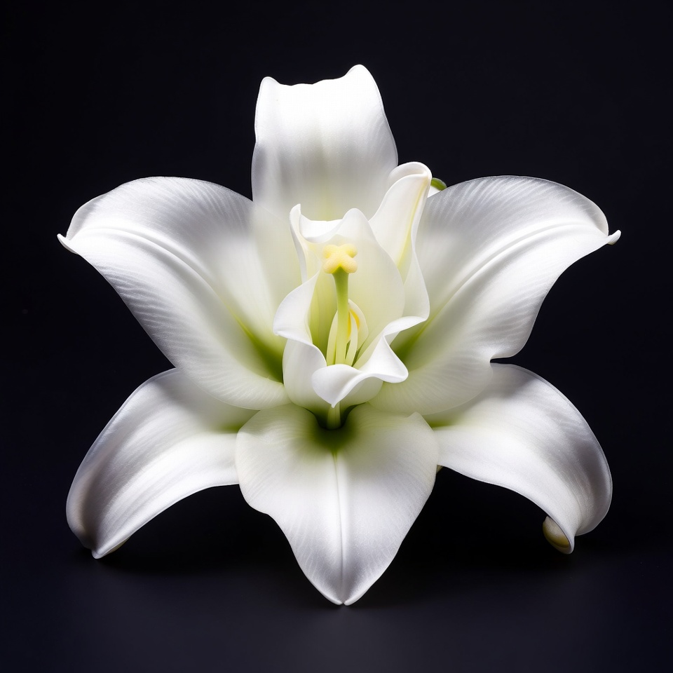 White lily with black background White lily with black background