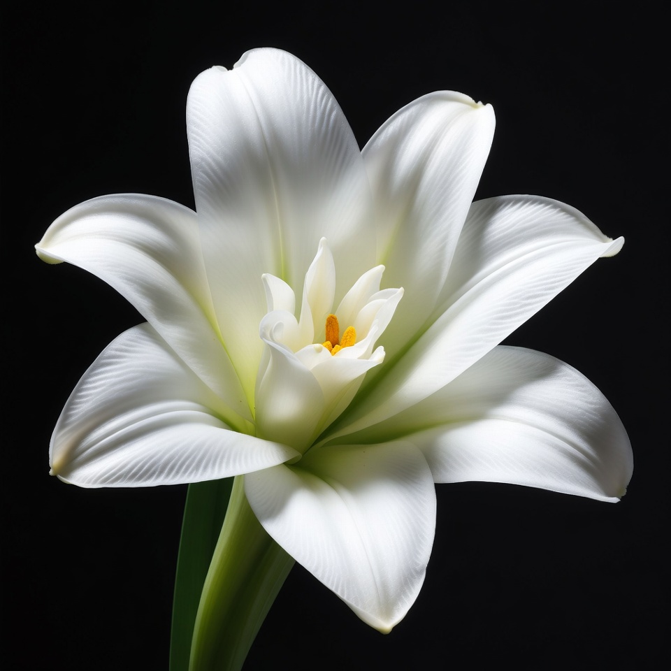 White lily on black background White lily on black background
