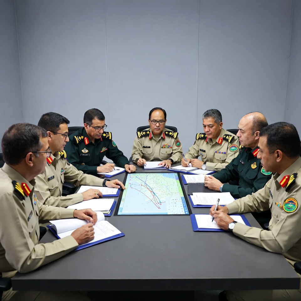 Military leaders discuss strategy in meeting Military leaders discuss strategy in meeting