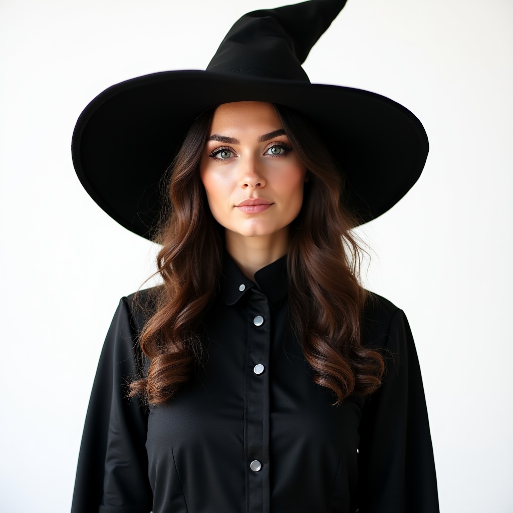 Woman in black witch outfit Woman in black witch outfit