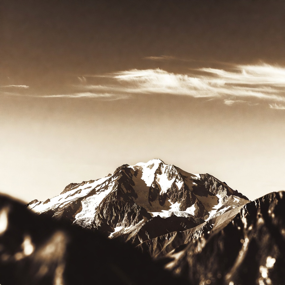 Mountain landscape with snow and clouds Mountain landscape with snow and clouds