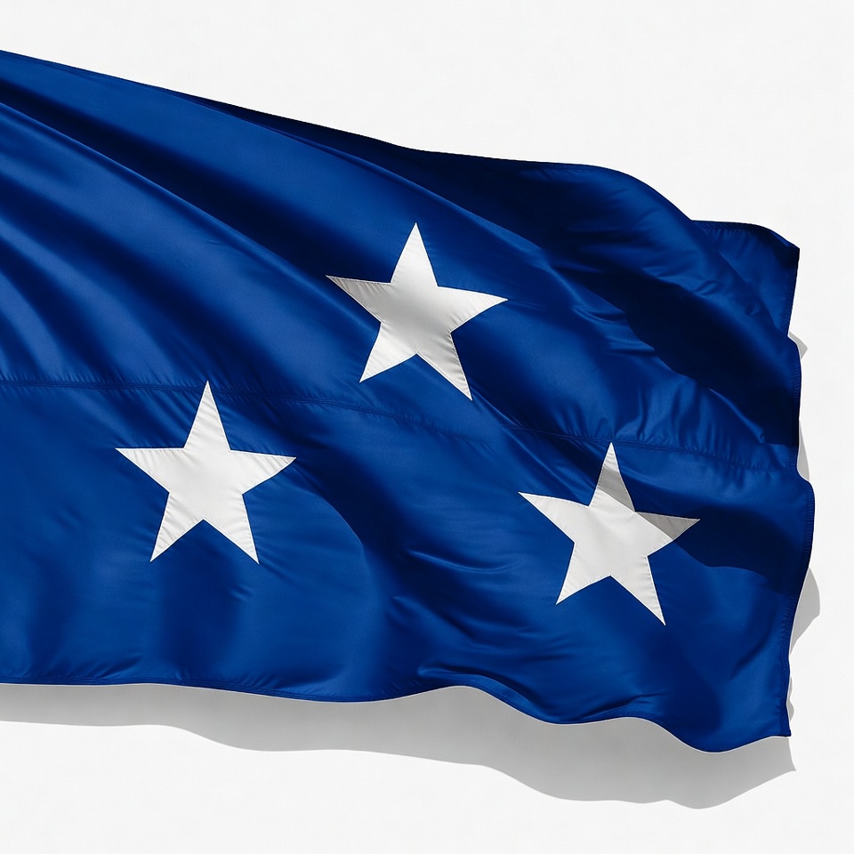 Blue flag with white stars waving Blue flag with white stars waving