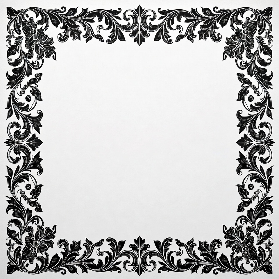 Decorative floral border design Decorative floral border design