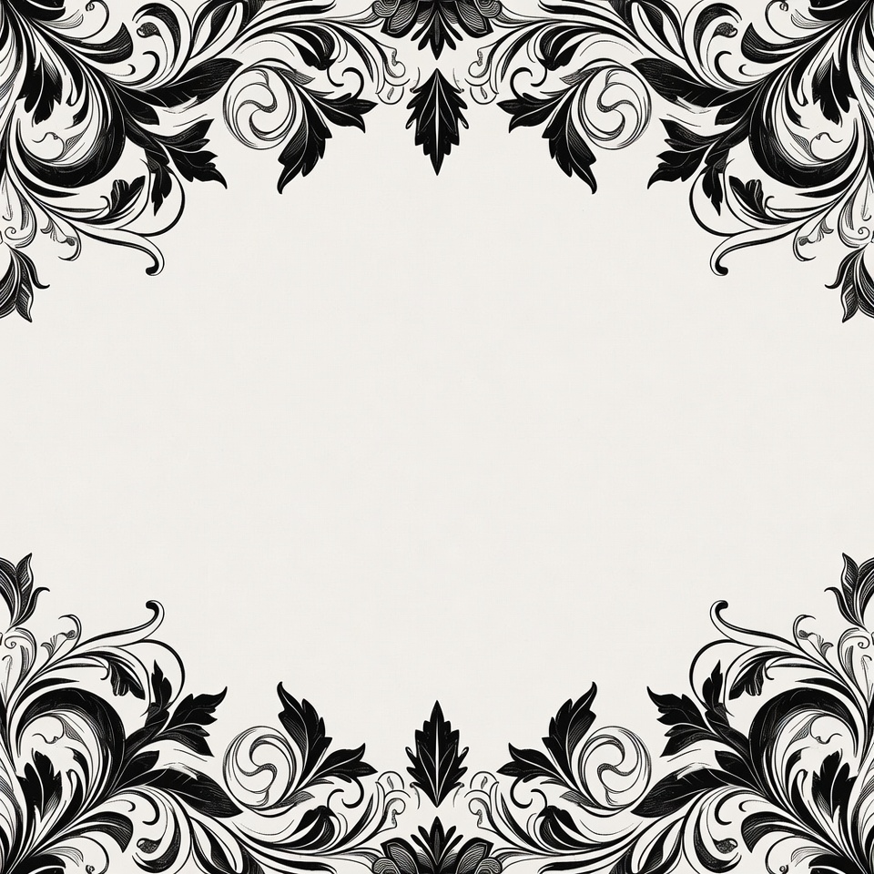 Decorative border with floral patterns Decorative border with floral patterns