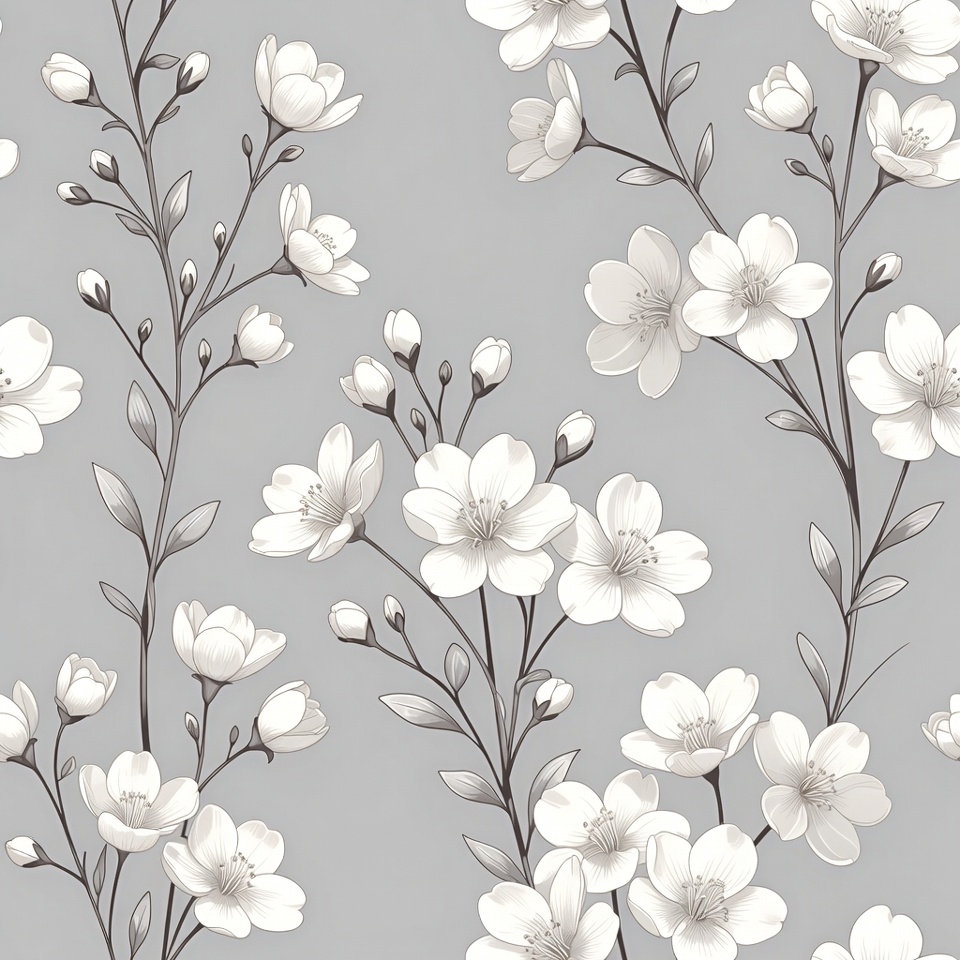 Floral pattern on grey background Floral pattern on grey background