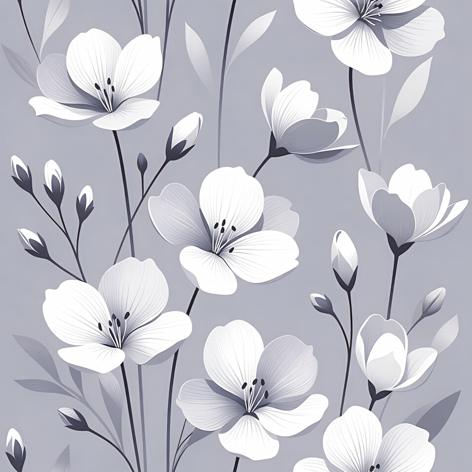 Floral pattern on gray background Floral pattern on gray background