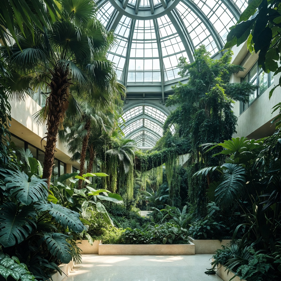 Indoor garden with glass roof Indoor garden with glass roof