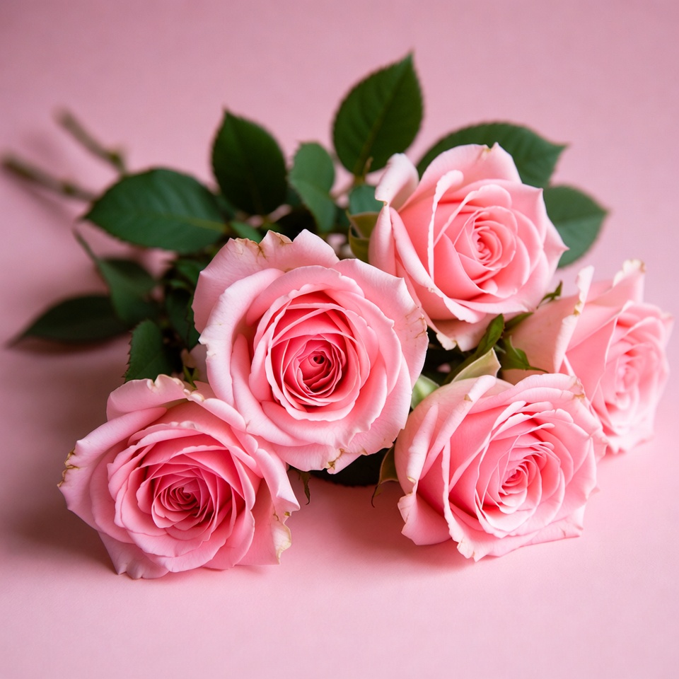 Pink roses on pink background Pink roses on pink background