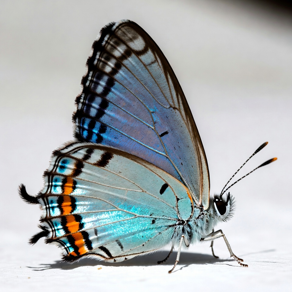 Blue butterfly on a surface Blue butterfly on a surface