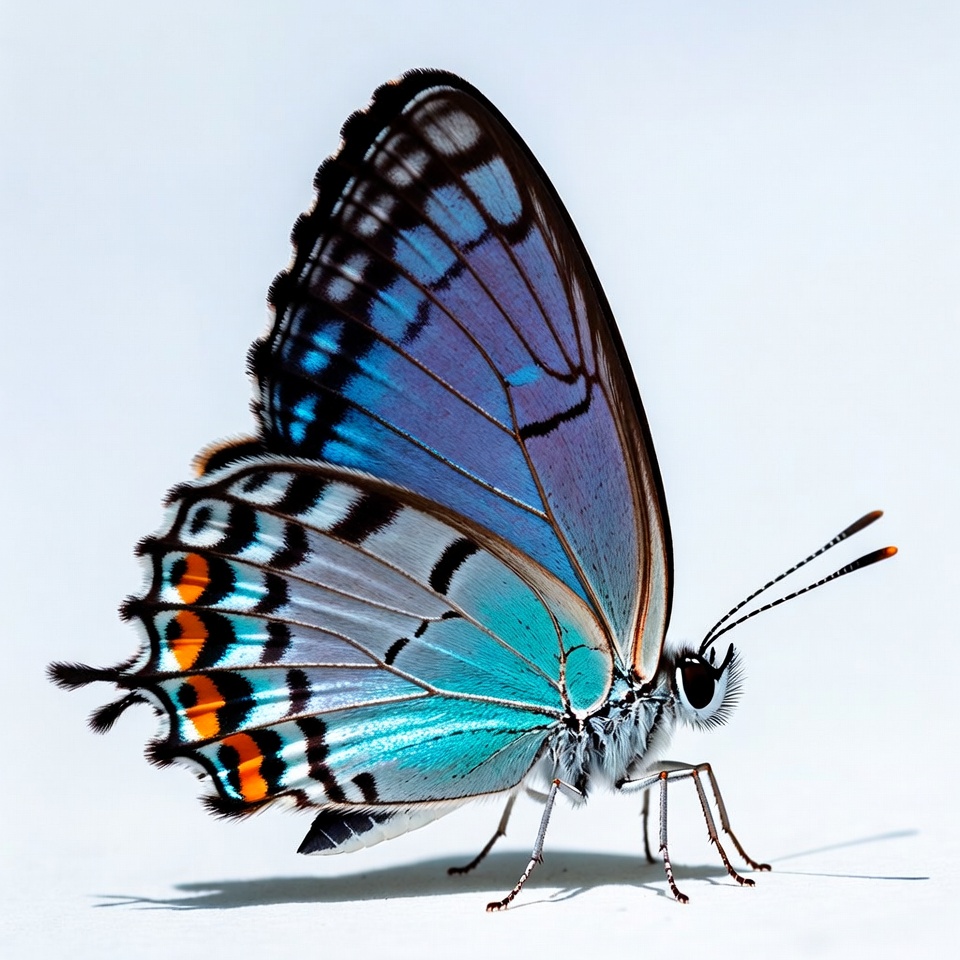 Butterfly resting on white surface Butterfly resting on white surface