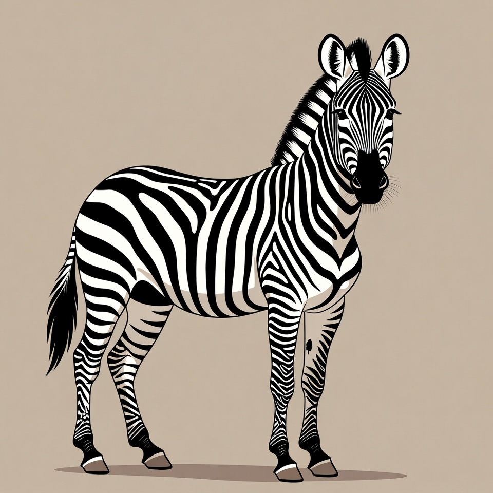 Zebra standing on plain background Zebra standing on plain background