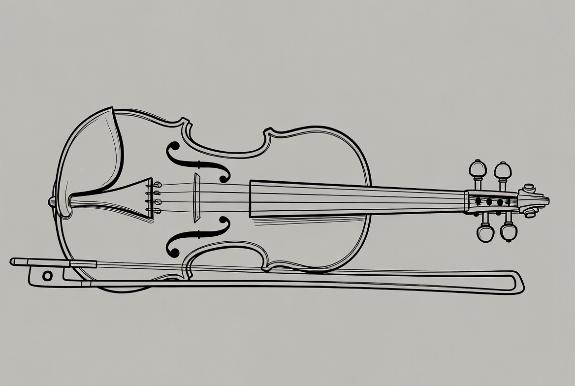Violin and bow illustration Violin and bow illustration