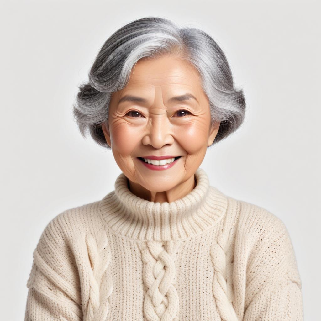 Senior woman with gray hair smiles warmly Senior woman with gray hair smiles warmly