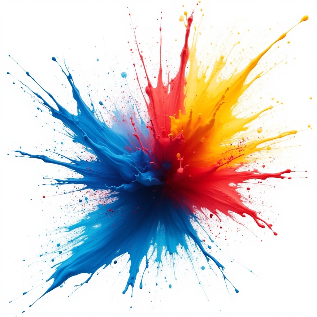 Color explosion in paint splatter Color explosion in paint splatter