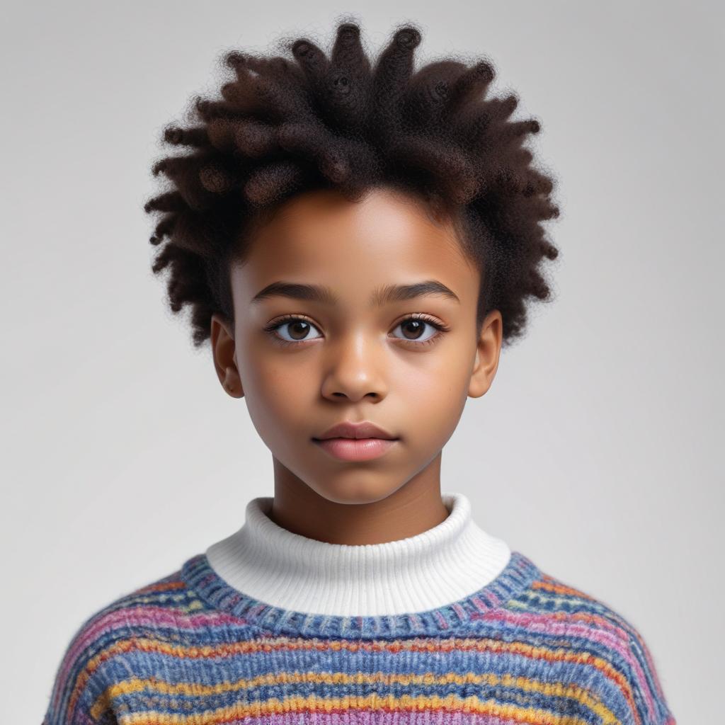 Girl with curly hair in sweater Girl with curly hair in sweater