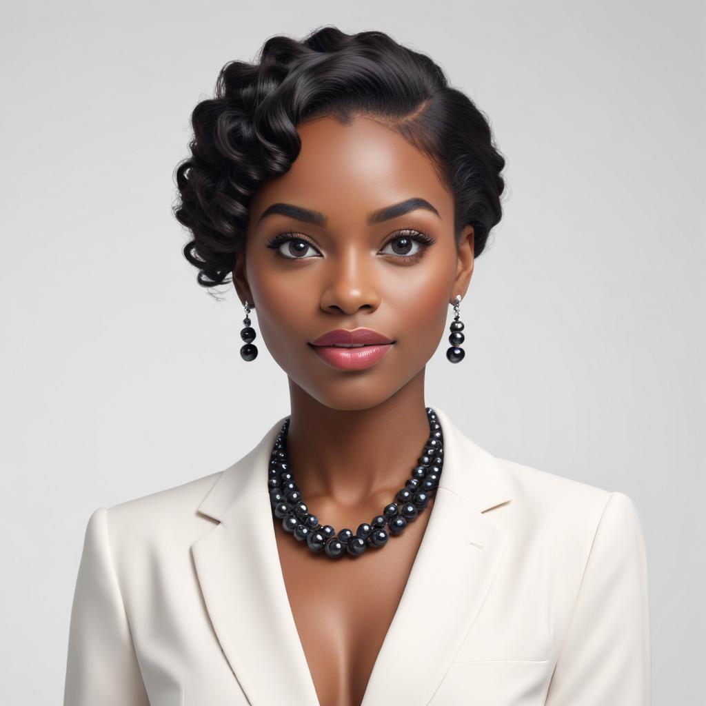 Woman in formal attire with jewelry Woman in formal attire with jewelry