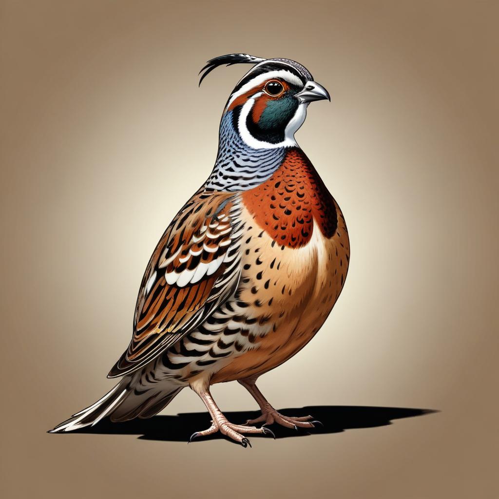 Colorful quail standing on display Colorful quail standing on display