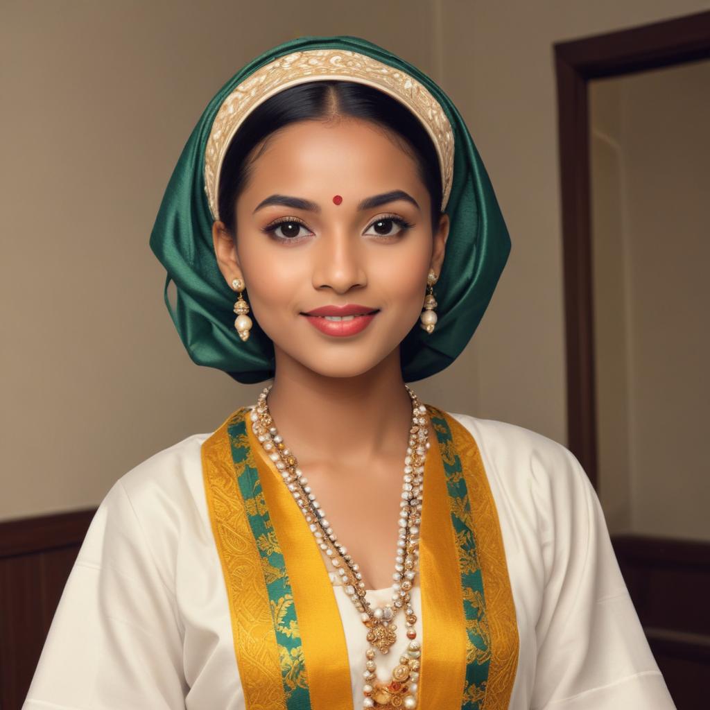 Traditional attire in cultural setting Traditional attire in cultural setting