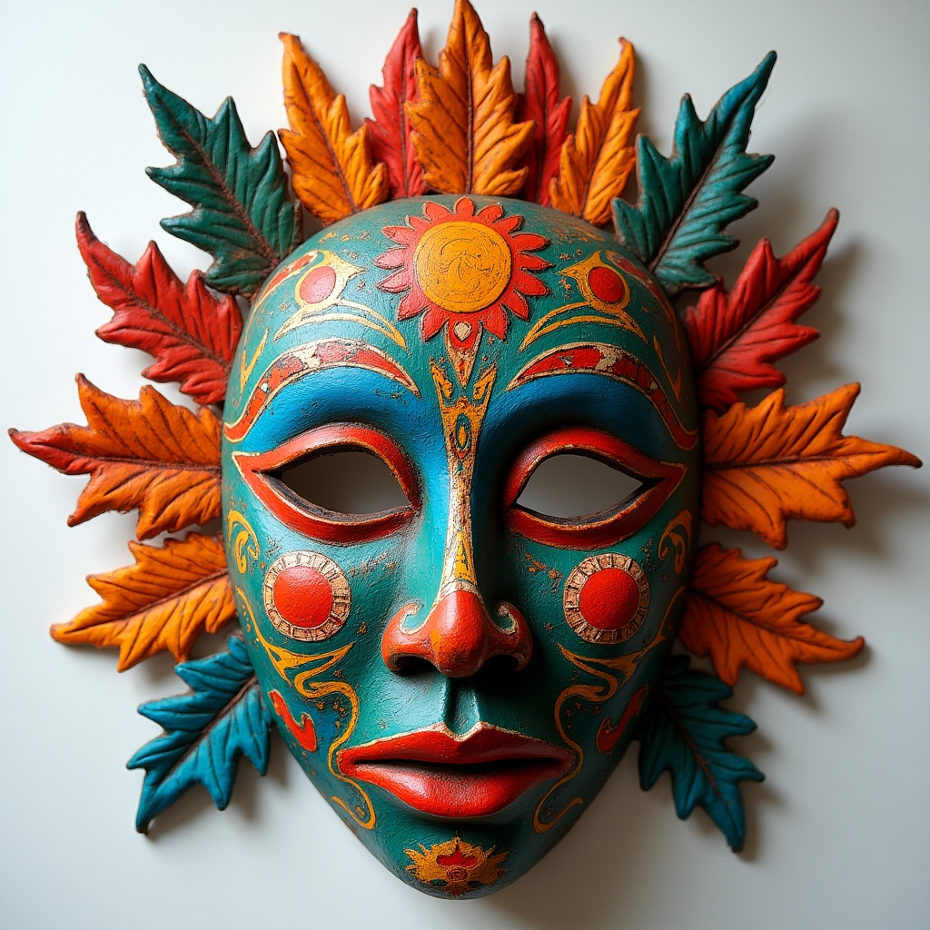 Colorful mask with leaves design Colorful mask with leaves design