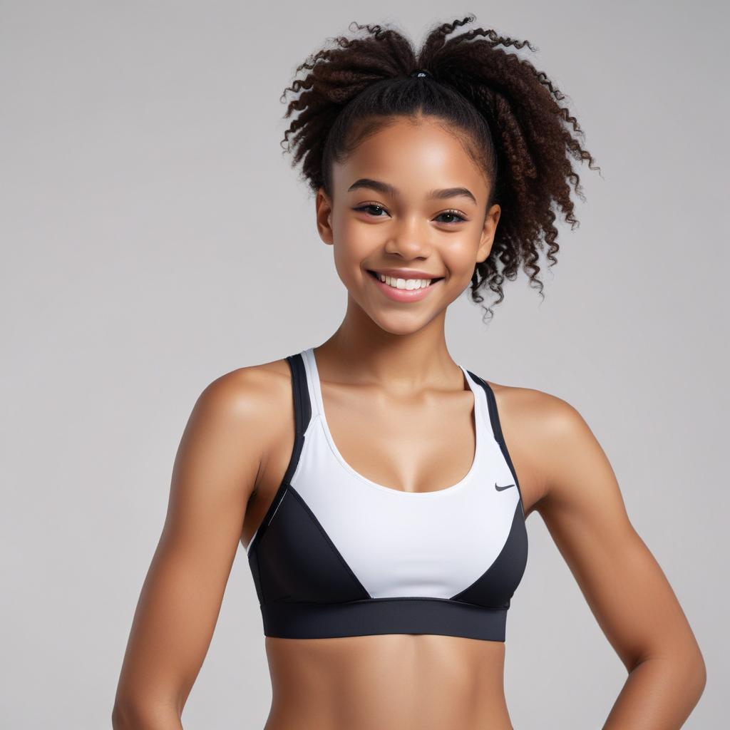 Girl smiling in sportswear Girl smiling in sportswear