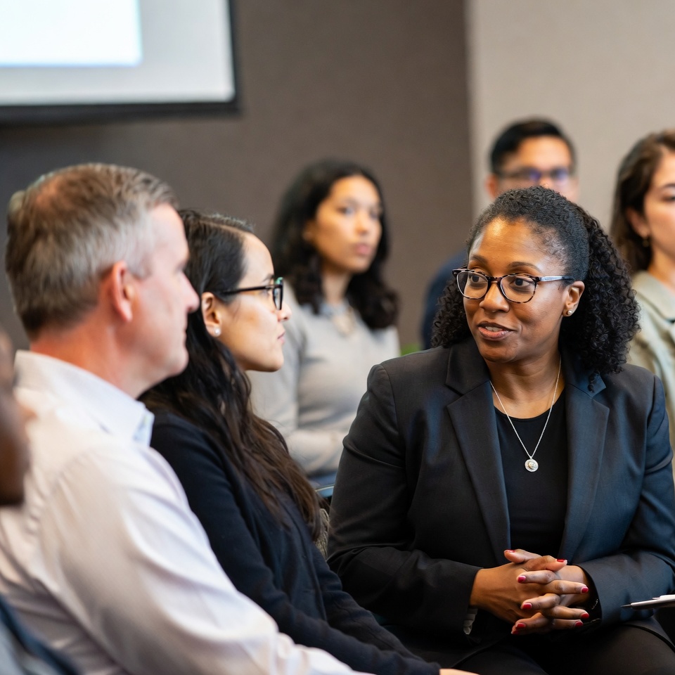 Discussion at a business meeting event Discussion at a business meeting event
