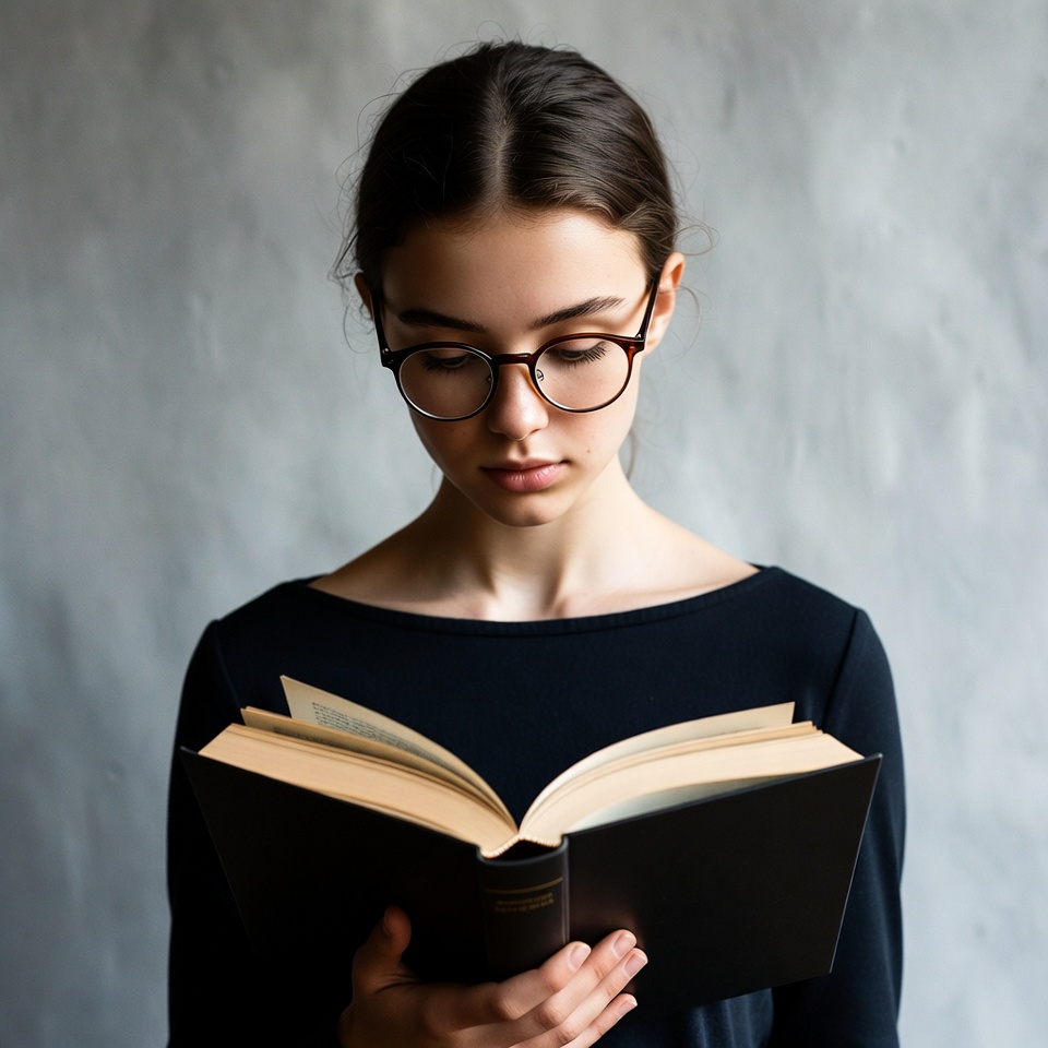 Young woman reading a book indoors Young woman reading a book indoors
