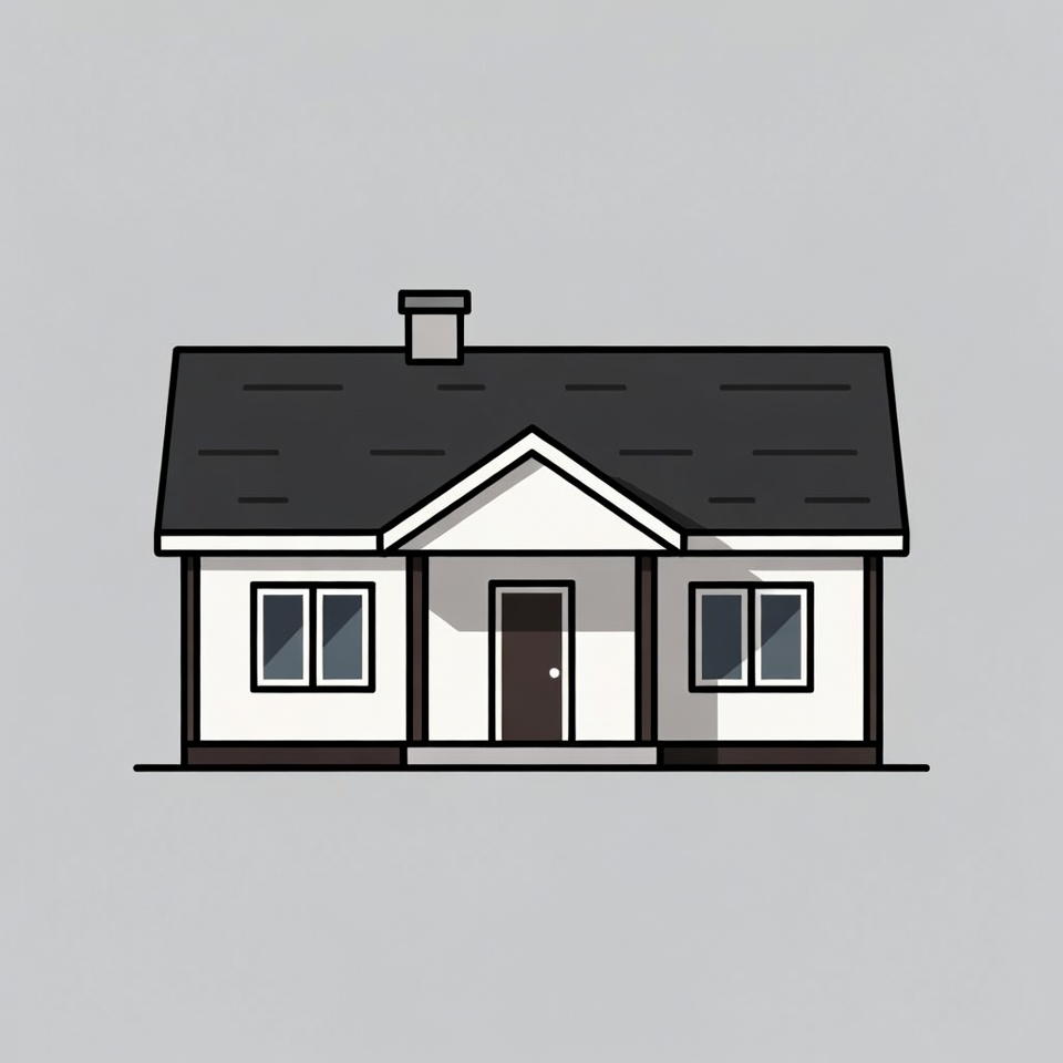 Simple house illustration on grey background Simple house illustration on grey background