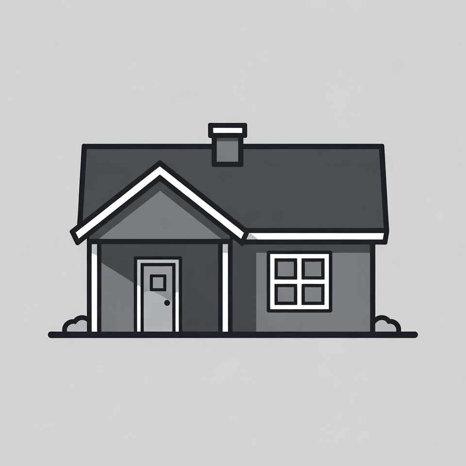 Simple house outline on gray background Simple house outline on gray background