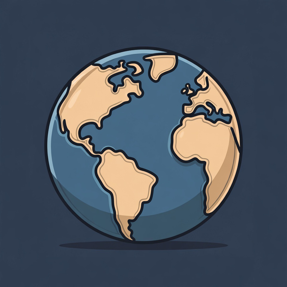 Simple world illustration with colors Simple world illustration with colors