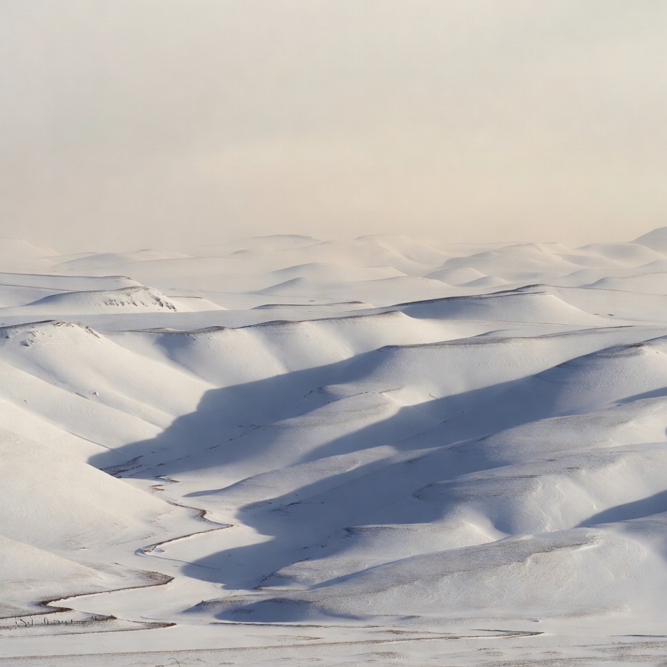 Snowy landscape under soft light Snowy landscape under soft light