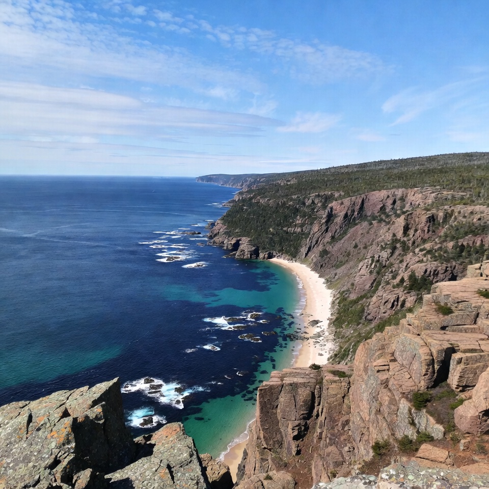 Coastal view from rocky cliff Coastal view from rocky cliff