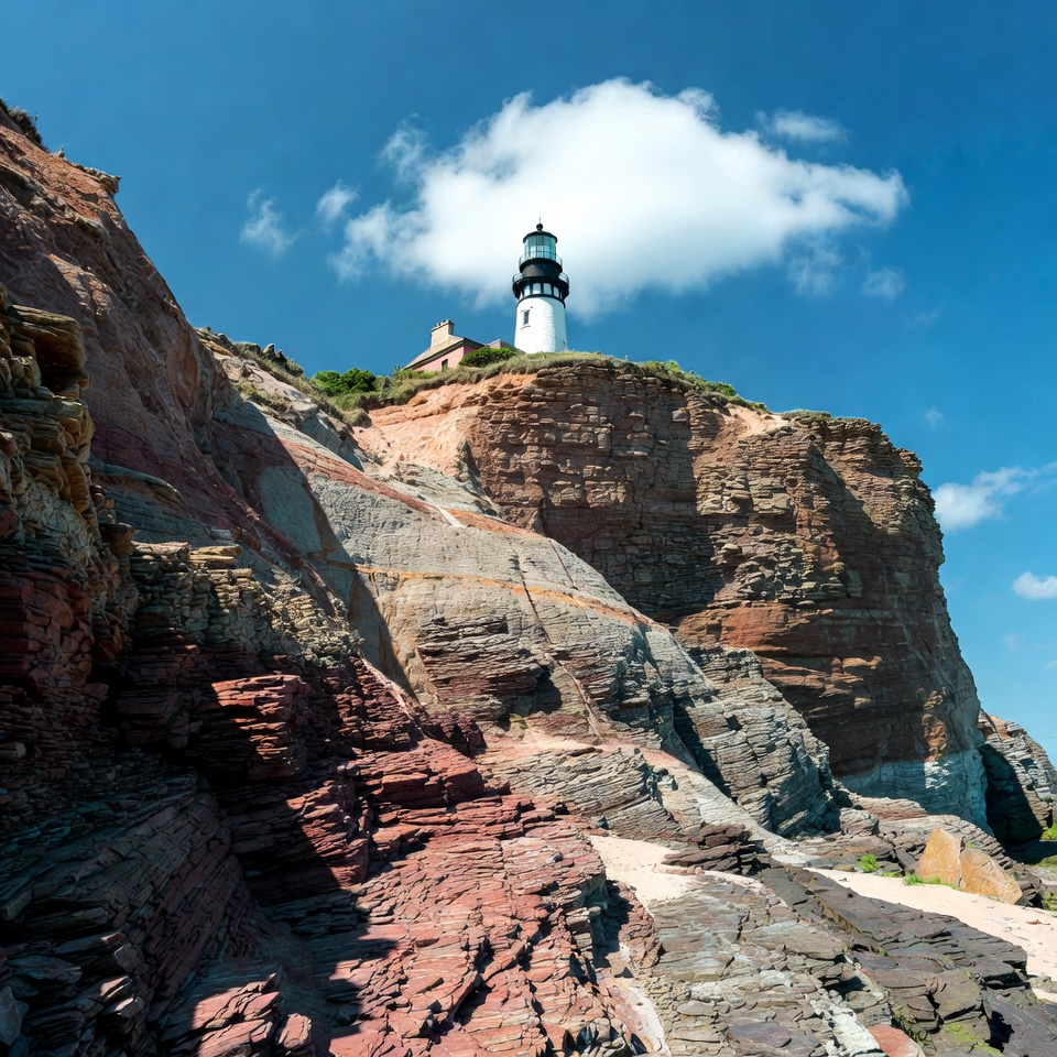 Lighthouse on rocky cliff by the sea Lighthouse on rocky cliff by the sea