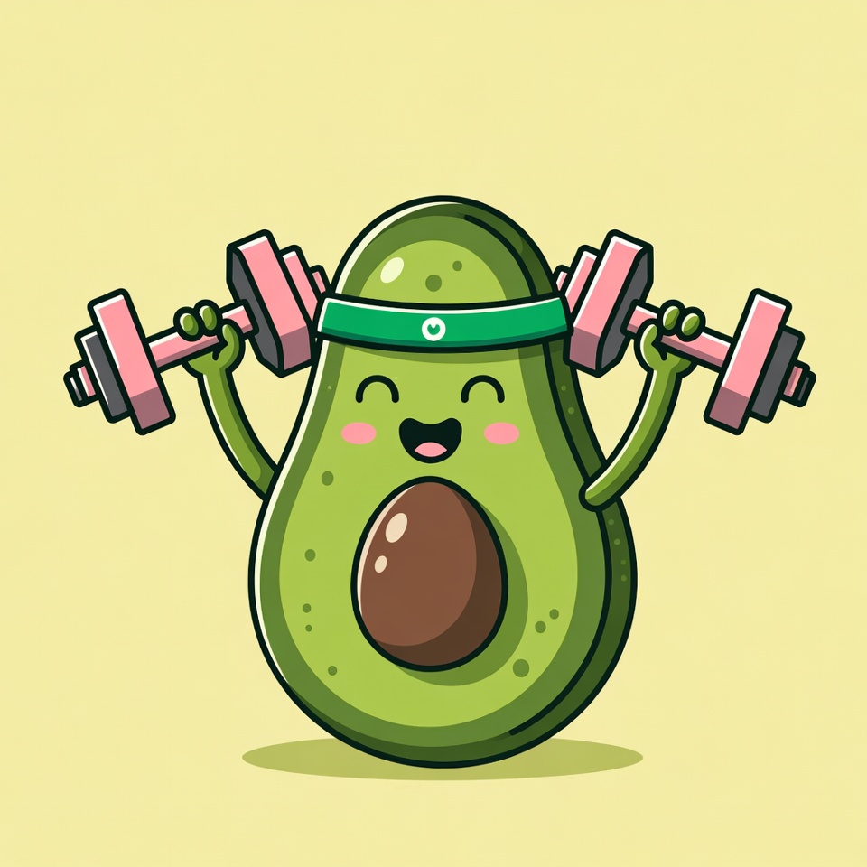Avocado lifting weights for fun Avocado lifting weights for fun