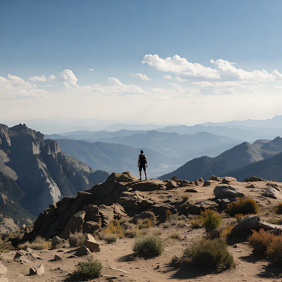 Hiking on a mountain view Hiking on a mountain view