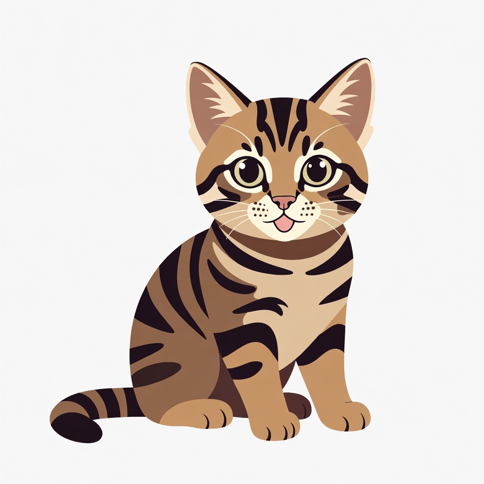 Cute kitten sitting with stripes Cute kitten sitting with stripes