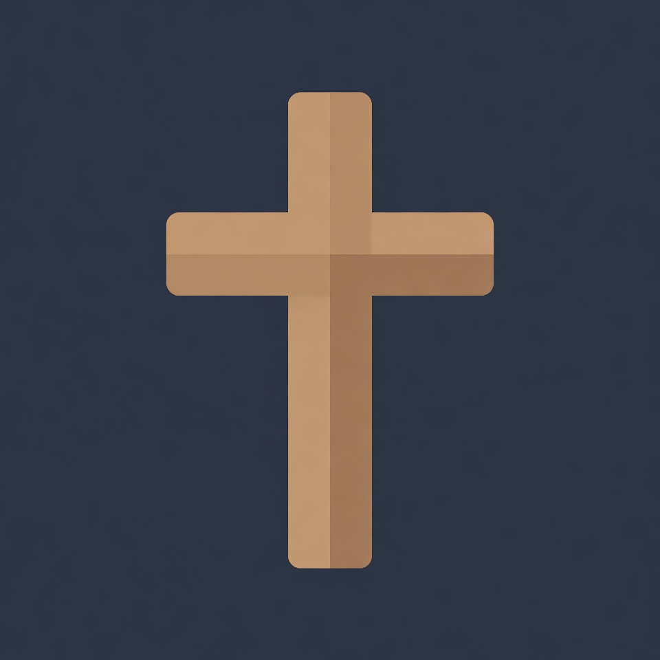 Simple wooden cross on dark background Simple wooden cross on dark background