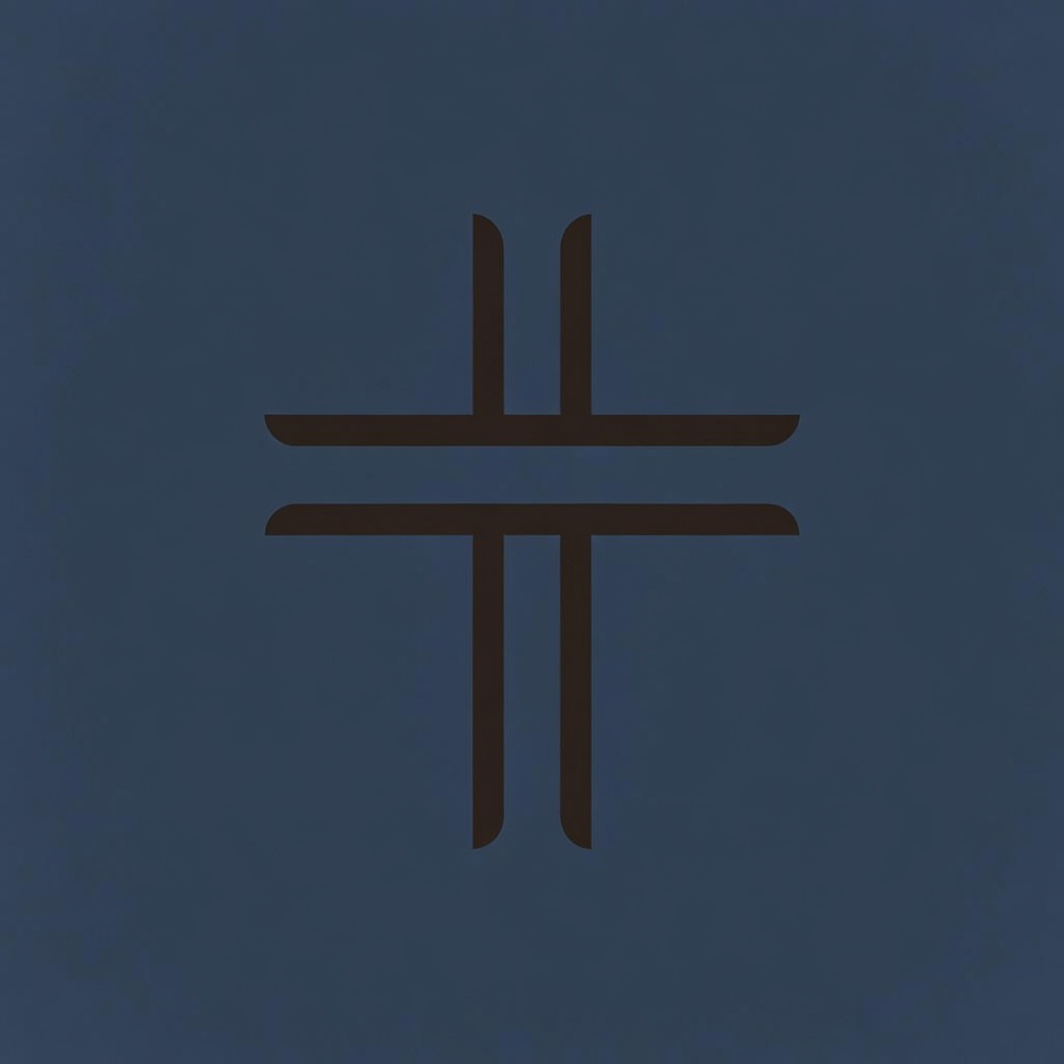 Simple black symbol on blue Simple black symbol on blue