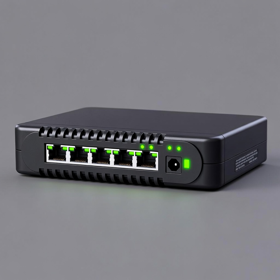 Network switch on a plain background Network switch on a plain background
