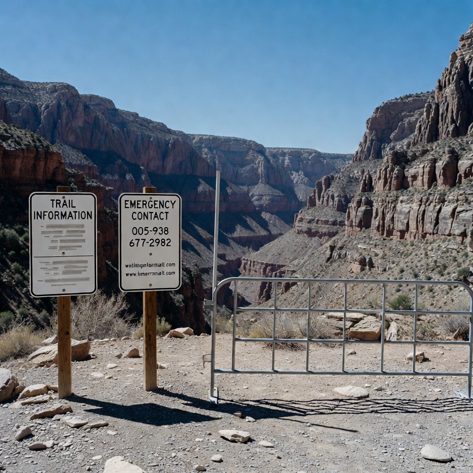 Trail information at canyon entrance Trail information at canyon entrance