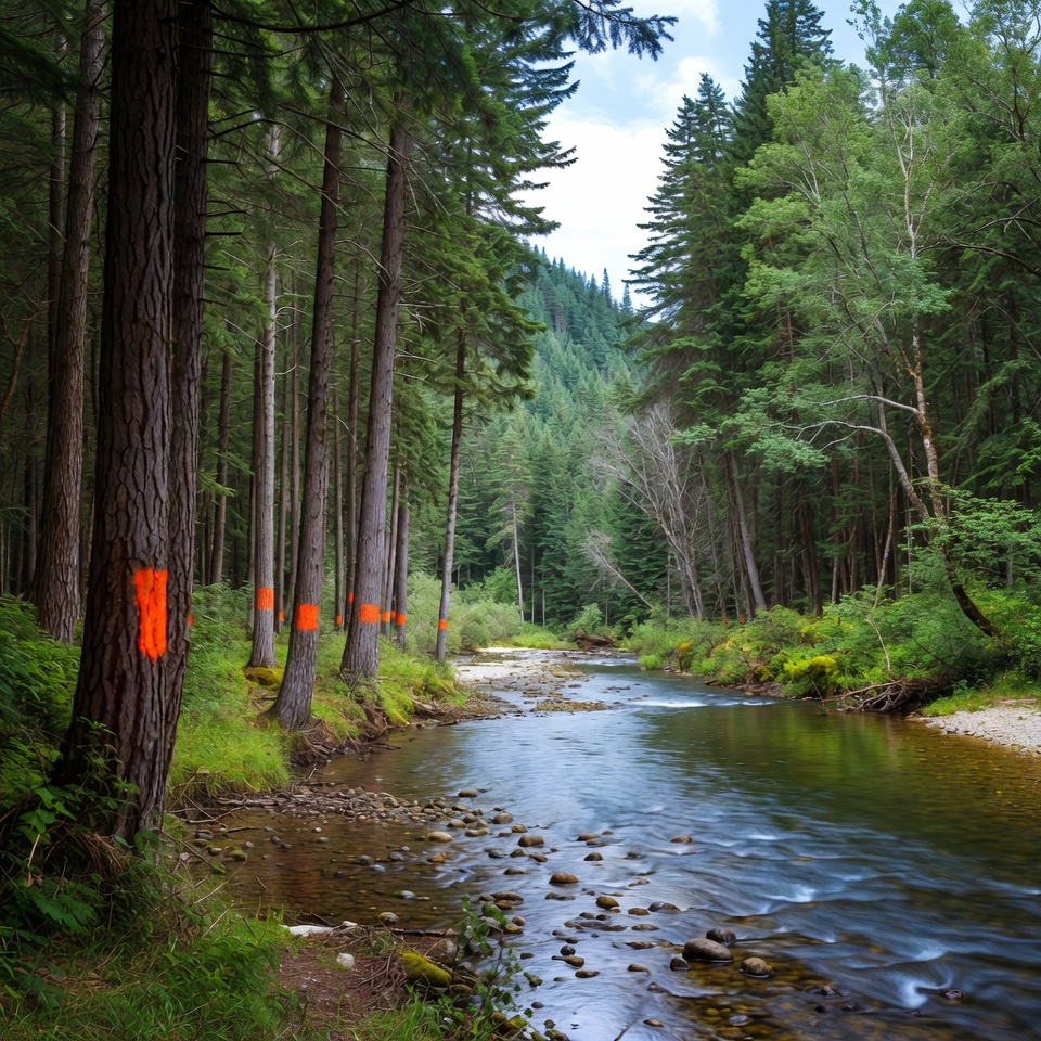Forest and stream in washington state Forest and stream in washington state